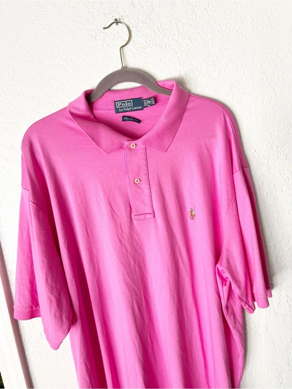 Polo by Ralph Lauren Hot Pink Classic Polo Shirt 2XLT Tall Pima Soft Touch Prep